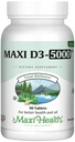 Maxi Health Vitamin D3 5000 UI (125 mcg) - High Dose Vitamin D 5000 UI - Huesos saludables, dientes, soporte inmunológico - Kosher Pure High Potency Vit D3 (90 Tablets)