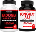 Fadogia Agrestis Extract (60 Conde) Maximum Strength for Athletic Performance & Muscle Mass and Tongkat Ali For Men (120 Capsules) Longjack Tongkat Ali for Men's Health & Vitality Support - USA Made