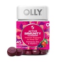 OLLY Immunity Gummy, Immune Support, Elderberry, Zinc, Vitamina C, Suplemento, Berry Flavor, 15 Day Supply - 45 Count