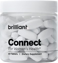 Brillante suplemento de salud de período de conexión – promueve alivio de calambres, fatiga, períodos irregulares, acné hormonal, flashes calientes y más* – soporte de equilibrio de hormonas naturales* (60 tabletas)