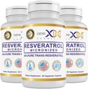 Genex Fórmulas 98% Puro Trans-Resveratrol con BioPerine® para Absorción (3 Pack) Micronizado, Testado por laboratorio, Resveratrol totalmente estabilizado 600mg - 180X Trans-Resveratrol Capsules para el envejecimiento saludable