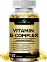 Max Strength Vitamin B-Complex + CoQ10 + Vitamina C – Suplemento Natural de Alta Potencia para Energía y Metabolismo Soporte – 120 Softgels, 60 Day Supply