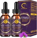 (2 Pack) Milk Thistle Liquid Drops for Liver Cleanse Detox " Repair, Milk Thistle Supplement with Dandelion Root, Artichoke " Turmeric for Liver Support and Immune Health, Vegan, Non-GMO, 4 FL OZ