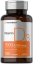 Horbäach Vitamina D3 1000IU (25mcg) Softgels Silencio 180 Conde Silencio Fórmula de alta potencia