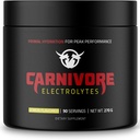 Polvo de hidratación Premium para Carnivore Dieta - Soporte de electrolito equilibrado, Zero Carb, Keto Friendly - Energía óptima y recuperación - 90 Servings (Natural Lemon)