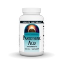 Fuente Naturales Ácido Pantoténico 500 mg Vitamina B-5 Suplemento dietético - 100 Tabletas
