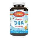 Carlson - DHA para niños, 100 mg DHA, salud cerebral, función de visión, crecimiento y desarrollo, naranja, 180 Softgels Chewable