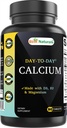 Mejores Naturales Calcio con D3 K2 Magnesio 90 Tabletas - Hecho con Enzima Digestiva, Probióticos, Omega Blend