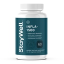 Infla-1500 All-Natural Relief Supplement Extract Blend with Turmeric, White Willow Bark, Ashwagandha, Ginger, Boswellia, Bromelain, Omega-3 y Magnesium-60ct