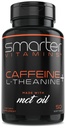 SmarterVitamins 200mg Caffeine Pills - MCT Aceite de 100% Coconuts + 100mg L-Theanine, Energy and Focus, Ampliado cápsula de liberación, 50 Liquid Softgels