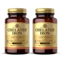 Solgar Hierro Chelated - 100 Tablets, Pack of 2 - Gentle on Your Stomach - Non-GMO, Vegan, Gluten Free, Dairy Free, Kosher - 200 Total Servings