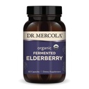 Dr. Mercola Organic Fermented Elderberry, 30 Servings (60 Capsules), Suplemento dietético, apoya la salud respiratoria, no GMO, certificado USDA Organic