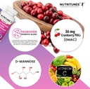 PAC de arándano con suplementos de manguera D para mujeres, vitamina C y mujeres Probiótico vaginal incluyendo lactobacillus y cepas de bifidobacterium para la salud del tracto urinario - 60 cápsulas Femuni UTH