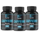 FXSUPPS Caffeine 200mg Pills (3-Pack, 600 Capsules) – Suplemento de Apoyo Energético de Acción rápida para Hombres y Mujeres ANTE Soporta Focus, Alertness &amp; Metabolic Function Naturally