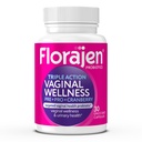 Probiótico Triple-Acción de Mujer Florajen, Prebiótico + Probiótico + Arándano para Vaginal, Digestivo, &amp; Apoyo Inmunitario - Activo rápido - Estudio clínico - Sin gluten &amp; Vegan - 30-Counto