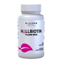 Hallusa Natural Biotin Capsules 10,000 mcg Cabello saludable, Esquí &amp; uñas - Pastillas para la caída del Cabello - Crecimiento del Cabello – Crecimiento de la Barba - Alopecia y calvicie - 60 cápsulas