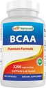 Best Naturals BCAA Branch Chain Amino Acid, 3200mg por Serving, 400 Capsules - Farmacéutica Grado - 100% Pure Instantized Formula ← Pre/Post Workout Bodybuilding Suplemento latitud Boost Muscle Growth
