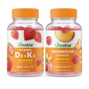 Vitamina útil D3 + Vitamina K2 + Magnesio 85mg, Gummies Bundle - Gran Tasting, Suplemento de vitamina, Gluten Gratis, GMO Gratis, Chewable Gummy