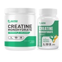 Cretina Monohydrate Powder 500 Grams &amp; Creatine Capsules, Pure Micronized Creatine Supplements for Building Muscle, Pre &amp; Post Workout Creatine Powder, Non-GMO, Unflavored