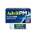 Advil PM Dolor Aliviador de Dolor y Noche de la Ayuda para el sueño, Ibuprofeno para Alivio del Dolor y Diphenhydramine Citrate para una Ayuda para el sueño - 120 Coated Caplets y Reliever del Dolor y Reductor de la fiebre, 10 Contar Tablas
