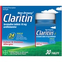Claritin 24 HR Medicina de la alergia no somnolienta, tabletas antihistamínicas de Loratadina, 30 Ct