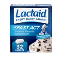 Lactaid Fast Act Lactose Intolerance Caplets with Lactase Enzyme to Prevent Gas, Bloating " Diarrhea Due to Lactose Sensitivity, Ideal para viajar " On-The-Go, 32 Packs of 1-Count