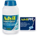 Alimentador de Dolor y Reductor de Dolor Advil Liqui-Gels, Medicamento de Dolor para Adultos con Ibuprofen 200 mg para Dolor de Cabeza, Dolor de Dolor, Dolor Menstrual y Alivio de Dolor Conjunto - 200 Capsules, Advil PM Ibuprofeno - 2 Ct