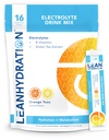 LEAN Hydration Daily Electrolyte Packets Drink Mix tención Cero Calories, Cero Azúcar más Vitaminas, Minerales &amp; Más ← 16 ct (Orange Yuzu)
