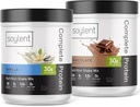 Bundle of Soylent Complete Protein Powder, 30g Protein Shake for Muscle Growth and Recovery, Zero Sugar, Gluten Free, Vegan - Vanilla & Chocolate (Dos 1.25LBs Tubs)