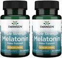 Swanson Triple Strength Melatonin - Natural Sleep Support for Disrupted Sleep Cycles - (60 cápsulas, 10 mg cada uno) 2 Pack