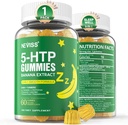 NEVISS 1Pack 5-HTP Gummies + GABA - Melatonin Gratis - Relajación Gummies with Banana Extract, L-Theanine,L-Tryptophan, Vitamin D3 for Healthy Rest Cycle " Circadian Rhythm,Brain Function " Muscle Relax