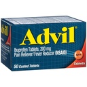 Alimentador de Dolor Advil y Reductor de Fiebre, Ibuprofen 200mg para Alivio de Dolor - 50 Tabletas Coated