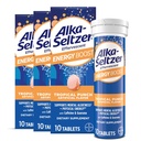 Alka-Seltzer Energy Boost: Caffeine &amp; Guarana, B Vitaminas, soporta la alerta mental y la energía física, suplemento de energía diaria, tabletas de fibra, libre de azúcar, sabor tropical claro, 30ct