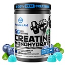 Natures Aid NSF Certified Creatine Gummy 5g - Creatine Monohydrate Gummies – Pre-Workout Energy & Muscle Growth Support for Men ' Women TEN Blueberry Electrolyte Gummies (135 Conde)