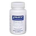Encapsulaciones puras Vitamina D3 250 mcg (10.000 UI) - Suplemento de Soporte Hueso, Conjunto, Breast, Corazón, Colon &amp; Immune Health - con Vitamina Premium D - 120 cápsulas