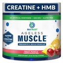 BioTrust Ageless Muscle Builder - Creatine HMB Powder with Vitamin D3 " Betaine - Build " Preserve Naturally Declining Muscle Mass " Strength - Fruit Punch, 30 Servings