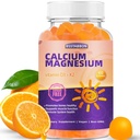 Calcium Magnesium Gummies for Adult: with Zinc Vitamin D3 K2 for Women Men Organic Sugar Free Vegan Chewable Gummy - High Absorption for Immune Strength(60count