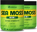Zolotus (2 Packs 60 Capsules Sea Moss Suplemento 40 en 1, con Turmeric Curcumin, Ashwagandha Root, Bladderwrack for Immune System, Body Balance &amp; Heart Health