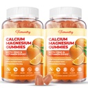 Calcio Magnesio Zinc Gummies con vitamina D3 & K2 - High Absorption Magnesium Glycinate 400mg - Sugar Suplemento gratuito de calcio - Soporte Nerve Muscle Mood &amp; Immunity - para adultos Hombre Mujeres Niños