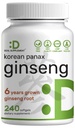 Coreano Red Panax Ginseng Root Extract, 7,500mg Serving, 240 Softgels – 150mg Active Ginsenosides