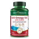 Krill Omega 10X más EPA & DHA con CoQ10 Super Formula de productos de pureza. 60 SOFT GELS