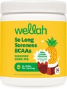 Wellah So Long Soreness BCAA Powder (Pina Colada Flavored) 30 Servimientos - con complejo de hidratación