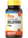 Sundance Melatonin 5mg Tablets ← 180 Vegetarian Count ← Fast Dissolve ← Natural Berry Flavor ¦ Vegetarian, Non-GMO y Gluten Free Supplement