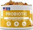 Probióticos para perros - Soporte Gut & Digestive Health, Immune Support - All Nautral Prebiotics, Fiber, Enzymes for Gut Flora - Diarrhea & Bowel Support - Bacon Flavor, 120 Chews, por Lollitin