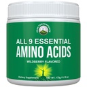 Los 9 Aminoácidos esenciales Polvo. Pre + Durante + Post Workout with EAAs + BCAAs for Energy, Muscle Growth, and Recovery. Pólvora no GMO BCAA y Pólvora EAA para Hombres + Mujeres. 3er partido testado. Wildberry