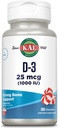 KAL Vitamina D3 1000 UI 25 mcg, Vitamina D Chewables, Calcium Absorption, Bone Health and Immune Support Suplemento, Natural Peppermint Flavor, Endulzado con Xylitol, 100 Servings, 100 Chews