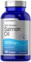 Horbäach Wild Alaskan Salmon Fish Oil ← 180 Softgel Capsules TEN Gluten Free, Non-GMO ← High Potency TEN Excelente Fuente de ácidos grasos Omega-3 EPA y DHA
