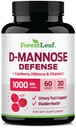 ForestLeaf D Mannose 1000mg Capsules - D-Mannose with Cranberry, Hibiscus & VIT C, Urinary Tract Health for Women and Men, Organic DMannose Pills for UTI, Urinary Health &amp; Bladder Support 60 cápsulas