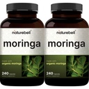 NatureBell Pure Moringa Capsules 8.000mg Por Serving (2 Pack) Silencio Hecho con Moringa Powder Orgánico, 480 cápsulas – Superalimentos Verdes, Salud de la piel, &amp; Apoyo Inmunitario – No GMO, Gluten Free, 8 meses de suministro