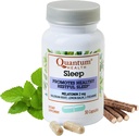 Quantum Health Sleep Melatonin 2mg Healthy Restful Sleep Support Blend with Relaxing Valerian Root, Lemon Balm &amp; L Theanine Daily Mind &amp; Body Well Being for Women &amp; Hombre - 30 cápsulas